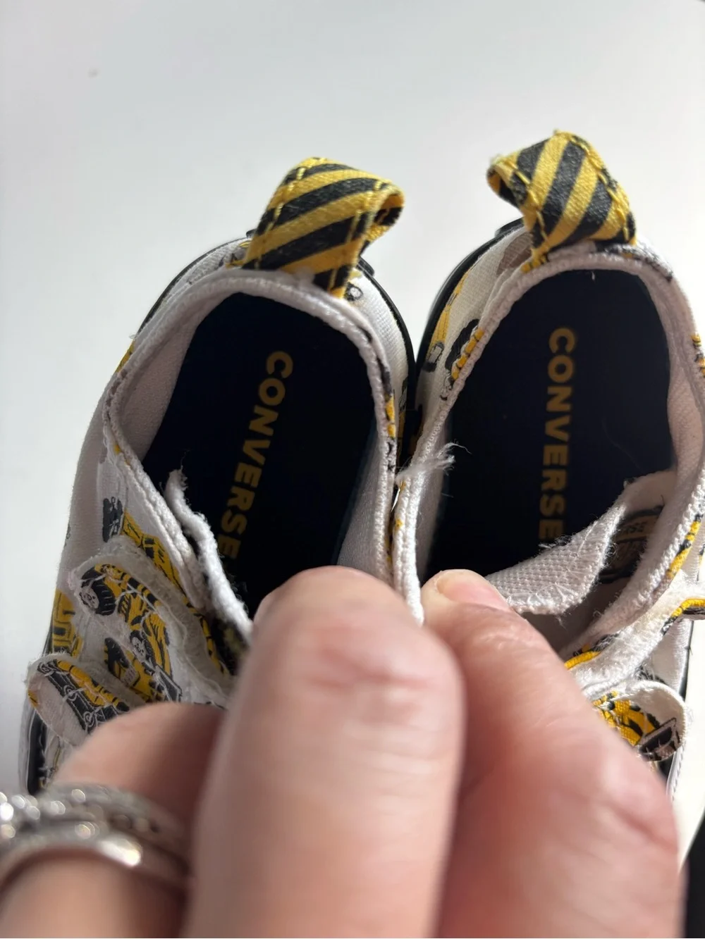 Toddler Converse with Yellow Construction Truck Print